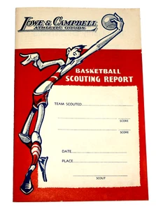 50s Lowe & Campbell Athletic Goods Basketball Scouting Report am - Picture 1 of 4