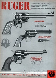 1959 Ruger Blackhawk Single-Six & Bearcat Revolver Original Print Ad - Picture 1 of 1