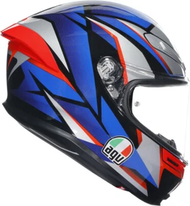 Casco integrale fibra moto Agv K6-S SLASH CUT ROSSO BLU taglia L helmet E2206 - Foto 1 di 5