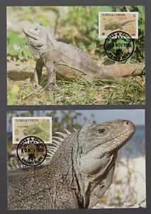 WWF 1986 Iguana Turcas y Caicos/Iguana Turcas y Caicos en 4 hermoso MC MK - Imagen 1 de 2
