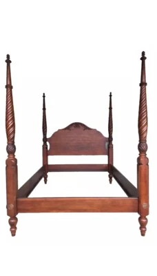 ** ОЧЕНЬ ХОРОШИЙ ** Итан Аллен британская классика Монтего 4 плаката королева кровать рама!! - Изображение 1 из 4