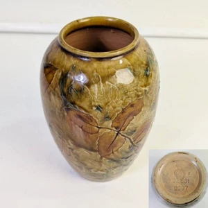Antique Royal Doulton Flower Vase Leaf Autumn Natural Foliage Ware Hanaire - Picture 1 of 9