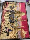 Vintage Wall Tapestry Rug Middle East Camel Buildings Dessert 6’x4’ Or 72”x 48”