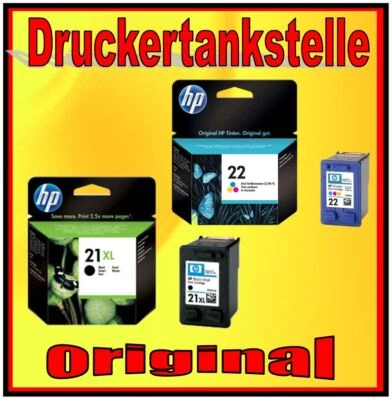 Orig. Patronen HP 21XL HP 22 Deskjet D2360 D2430 D2460 F370 F375 F380 F390 F2180 - Bild 1 von 2