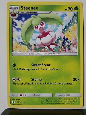Steenee 19/149 - NM - Sun Moon Base Set Pokemon Card - $2 Flat Shipping