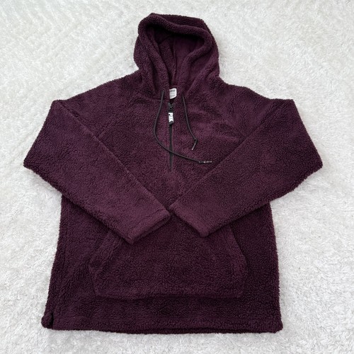 UNDERCOVER ROSA Victoria's Secret Pullover Donna XS Sherpa Pile Felpa con Cappuccio Tasca Canguro