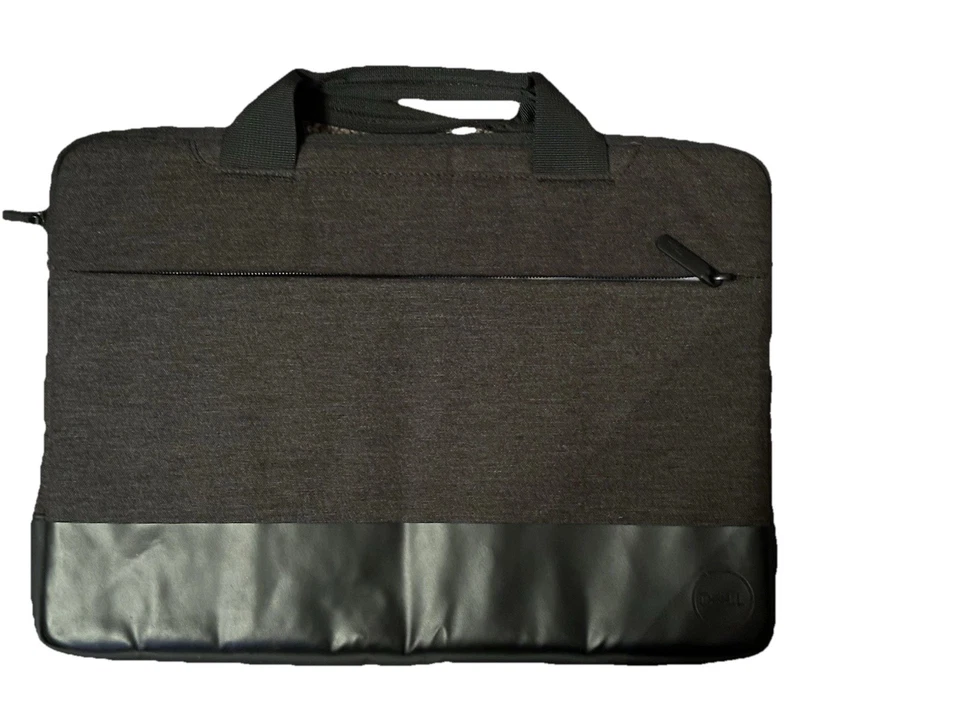 Bolsa para computadora portátil Dell Business Travel de 15 pulgadas de cuero negro premium, acolchada, de lujo Foto 1 de 4