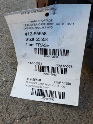 Transfer Case Manual Transmission Fits 95-02 SPORTAGE 412933 - Image 1 of 4