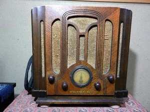 Matsushita Radio Showa rétro midget tube à vide radio K-30 intérieur A229 - Photo 1/10