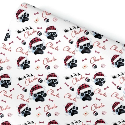 FIVE STAR PARTY Personalised Gift Wrap Christmas Wrapping Paper Gift Wrap Fun Dog