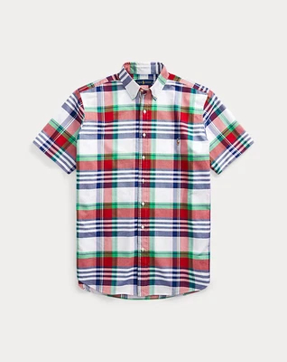 Polo Ralph Lauren Para Hombre Calce Clásico Oxford Manga Corta Camisa a Cuadros Talla Pequeña Foto 1 de 4