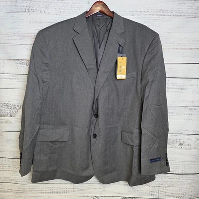 New Stafford Big & Tall Medium Grey Sports Coat Blazer 54 R Super 100 Wool - Image 1 of 4