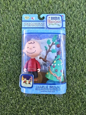 Figura de Navidad Memory Lane 2003 Peanuts Charlie Brown con árbol NUEVO sellado  Foto 1 de 4