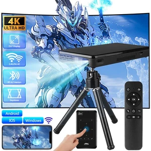 3D 4K DLP Mini Smart Projector 5G WiFi Android Bluetooth 1080P Home Theater HDMI - Picture 1 of 24