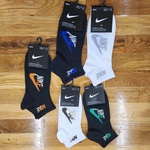 NWT Nike Ankle Socks Mens Size 8-12 Multicolor 5Pack Dri-Fit Maximum Coushioning - Picture 1 of 6