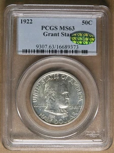 50C 1922 Grat W/Star Commemorative Half Dollar PCGS MS63 CAC Verified AvenueCoin - Picture 1 of 6