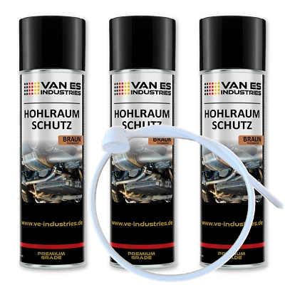 VAN ES INDUSTRIES 3x Cera Spray Protettiva Cavità 500ml Sigillante Cavità + Sonda 60cm