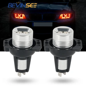 2x LED Angel Eyes Light Bulbs Red For BMW E90 E91 2006-2008 with Xenon Headlight - Picture 1 of 9