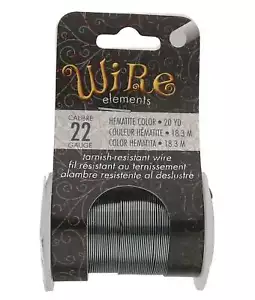 Elementos de alambre artesanal BeadSmith hematita calibre 22 - carrete de 20 yardas - Imagen 1 de 3