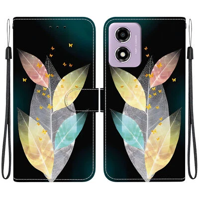 Butterfly Flower Cat Bear Wallet Cover Case For Motorola E14 E13 E30 E40 G12 G62 - Image 1 of 4