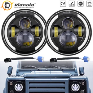 7inch LED Headlights Halo Sealed Beam For Land Rover Defender 90 110 Range Rover - Picture 1 of 18