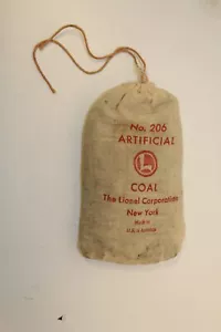 LIONEL NO. 206 VINTAGE ARTIFICIAL COAL ORIGINAL CLOTH BAG SEPARATE SALE U.S.A. - Picture 1 of 3
