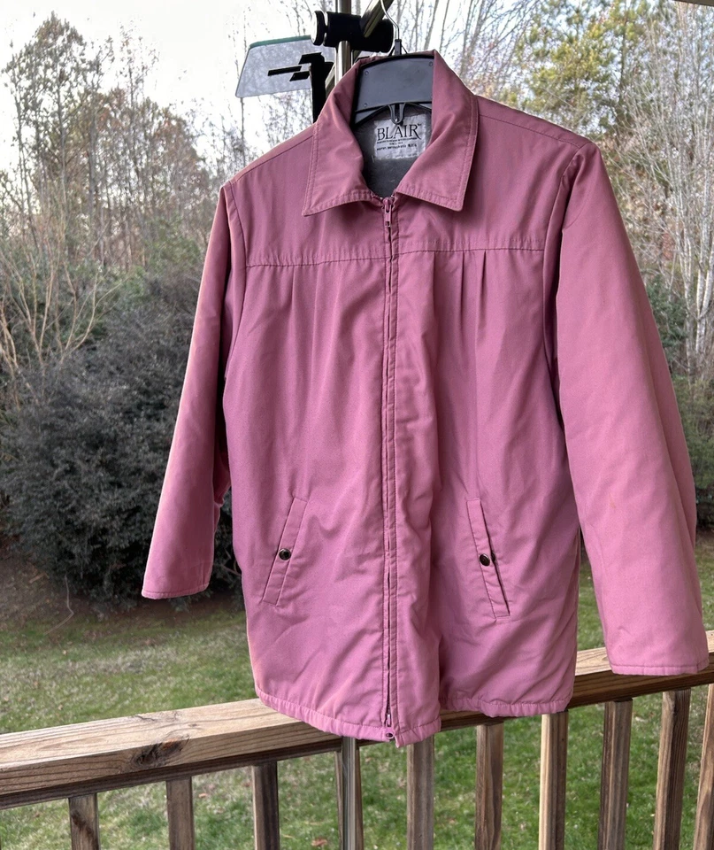 Blair Fur Lined Canvas Pink Chore Barn Jacket Coat Pockets Zip Up Faux Wmn Med. - Image 1 of 4