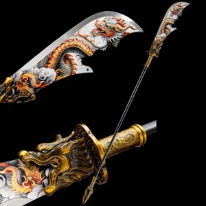 1095 meng steel sharp blade sword Chinese hong jun wu shu leather saya - Picture 1 of 6