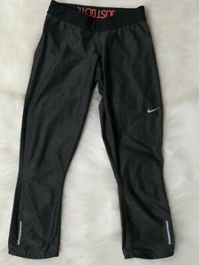 Nike Dri Fit Size Small Yoga Leggings Gray Black Active  - Picture 1 of 6