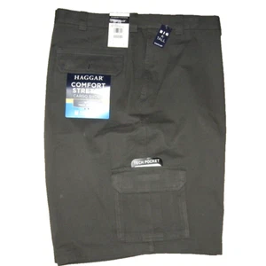 Haggar Big & Tall Cargo Shorts Size 48 Charcoal Comfort Stretch Tech Pocket New - Picture 1 of 7