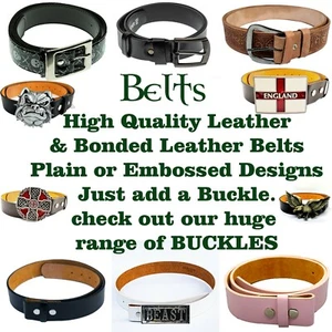 Leather & Bonded Leather Belt changeable Buckle Fitting Biker Metal Rock - Picture 1 of 27