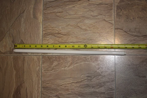 Vintage White Round Milk Glass Towel Bar Rod 18 “ Cover
