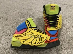 Adidas Originals Jeremy Scott Sz 5.5 Sneakers 2ne1 Wings Sun Poppy Rainbow