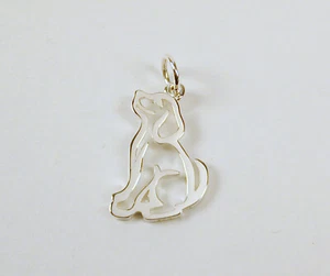 Sterling Silver Open Work Puppy Charm Free U.S. Shipping & Zipper Pull - Picture 1 of 3