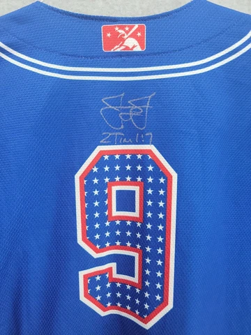 Autographed Round Rock Express Minor League Baseball Jersey #9 Cover