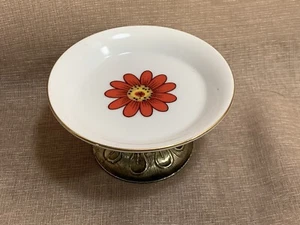 Piatto portagioie fiori su petalo in ottone - Foto 1 di 4