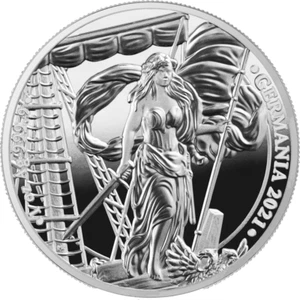 5 marcos Germania plata prueba 1 oz plata PP 2021 - Imagen 1 de 5