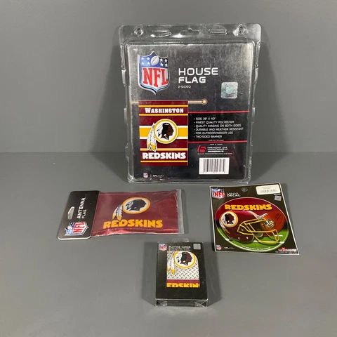 Washington Redskins NFL Ultimate Fan gift Lot of 4 House Flag Antenna Flag Cards Cover