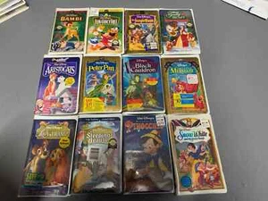 Disney Sealed VHS Tapes Lot 12 Bambi Peter Pan jungle mermaid show white tramp - Picture 1 of 1