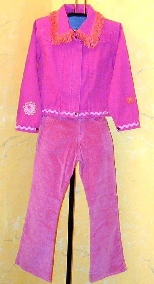 Новый с Ярлыками Nick Nack Patty Wack Hartstrings розовый бахрома Jean куртка шнур брюки комплект 8 - Изображение 1 из 1
