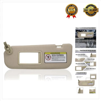 Driver Left Side Sun Visor Compatible with Hyundai Elantra 2011-2015 Hyundai ... Foto 1 de 4