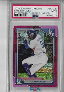 PSA 9  2024  Bowman Chrome Fuchsia Shimmer Emil Morales  RC  113/199 - Picture 1 of 1