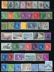 Sellos Finlandia, Pequeña colección usada vintage, 1889-1954, 45+ sellos diferentes - Imagen 1 de 1