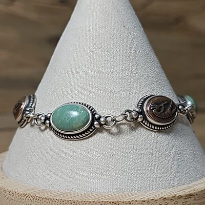 Waldeck Johnson 925 Sterling Silver Copper Kokopelli Bracelet 31.5g 8in A70 - Image 1 of 4