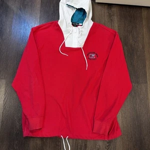 Nautica Reissue Logo Ocean Racing Series Pullover Hoodie 1/4 Zip Mens Size L Red - Picture 1 of 11