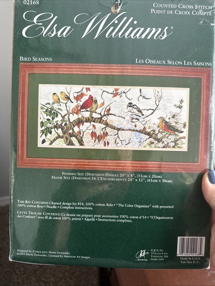 Kit de punto de cruz contado "Bird Seasons" 2005 Elsa Williams # 02168 sellado Foto 1 de 4