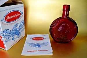 Decanter presidenziale americano commemorativo vintage Wheaton - Andrew Johnson IOB - Foto 1 di 13