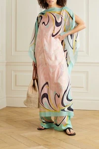 Soft Cotton Blend Kaftan, Long Maxi Dress Party Wear Caftan For WomenJ5899 - Picture 1 of 6