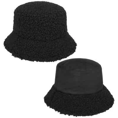 SEEBERGER Teddy Fur Wendehut Bucket Hat Fischerhut Kunstfellhut Damenhut