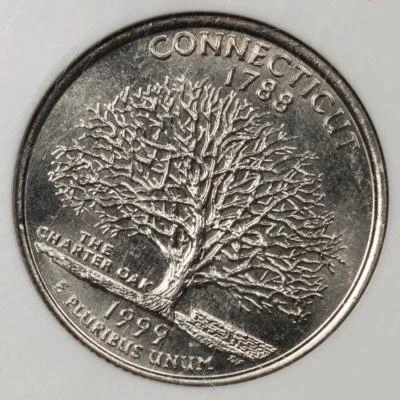 1999 D NGC MS66 Rotated Dies Connecticut Quarter Mint Error Great Eye Appeal - Image 1 of 4